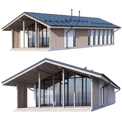 Frame modular house 120 m2 with PREFAB frame technology — Ver 4