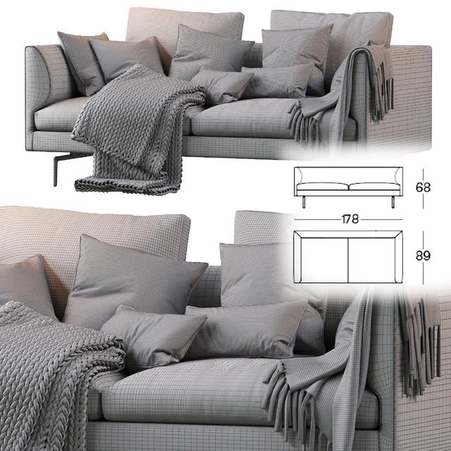 1333 Flamingo Zanotta Sofa — Скачать