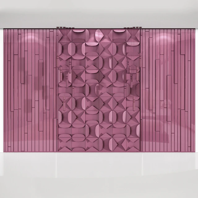 Volumetric wall panel mid century modern Black — Descargar