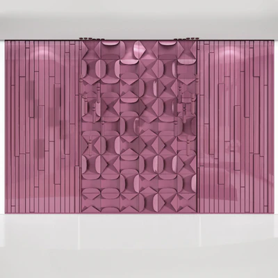 Volumetric wall panel mid century modern Black — Ver 5