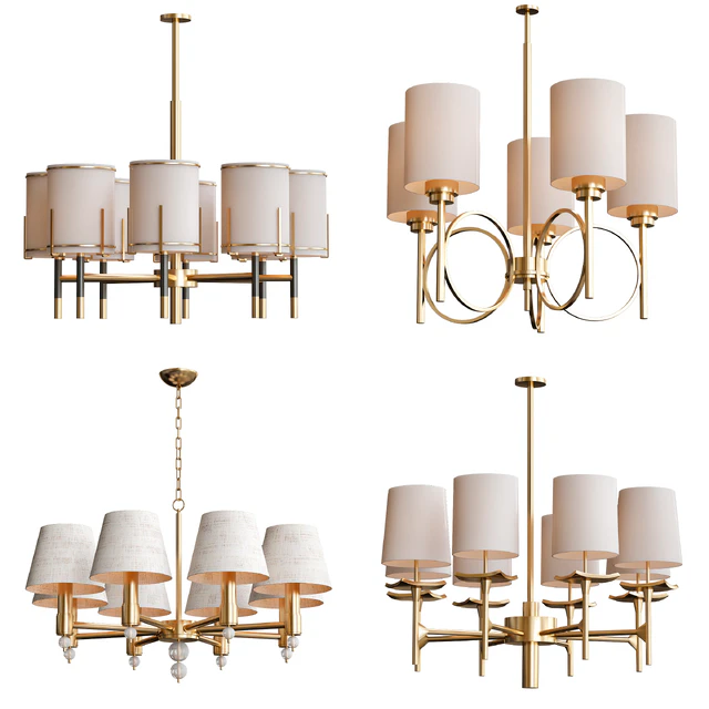 Wide Antique Brass Chandelier — Скачать
