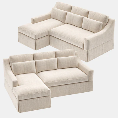 York Slope Arm Slipcovered Sofa Chaise Sectional — Вид 4