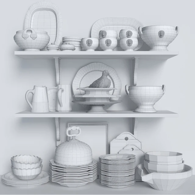 Set of dishes. Service — Descargar
