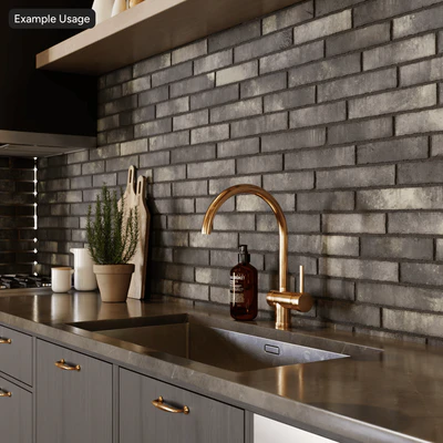 sandfaced running bond brick wall texture black — View 4