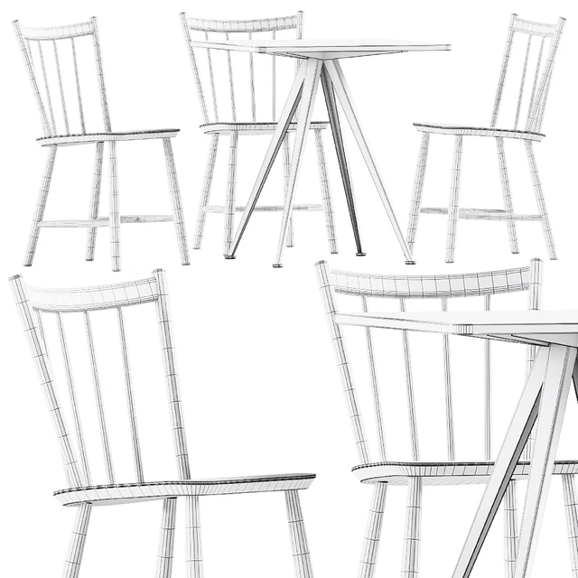 Pyramid Table 21 and J41 Chair by Hay — Скачать