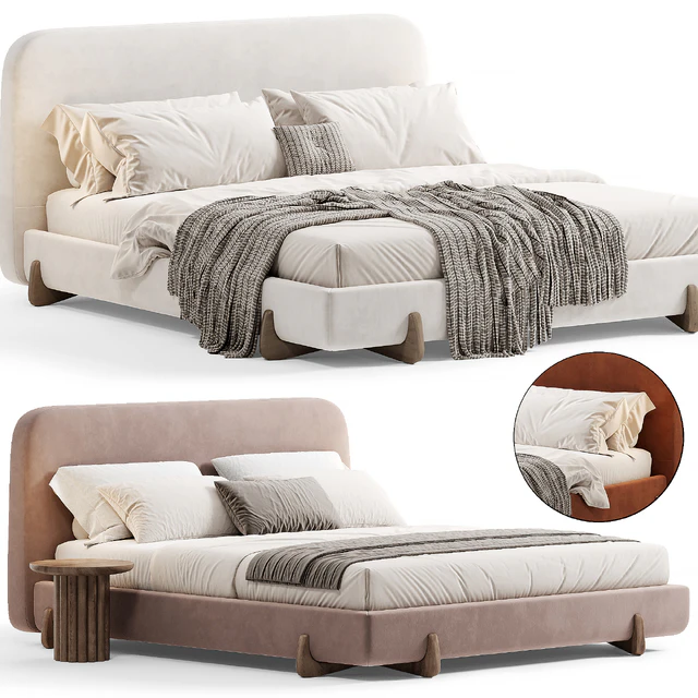 Stivale Light Brown Velvet Queen Bed By CB2 — Descargar