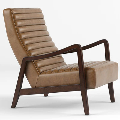 Elkan Modern Classic Camel Leather Brown Armchair — Ver 1