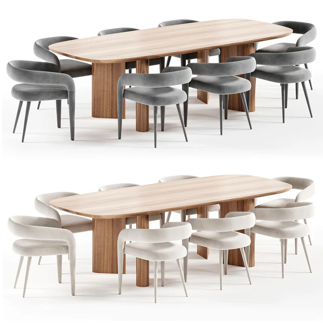 SYRAH DINING CHAIR and GEOMETRIC Table — Скачать