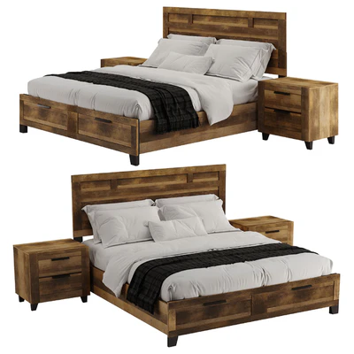 Morales Rustic Wood Bed — Ver 1