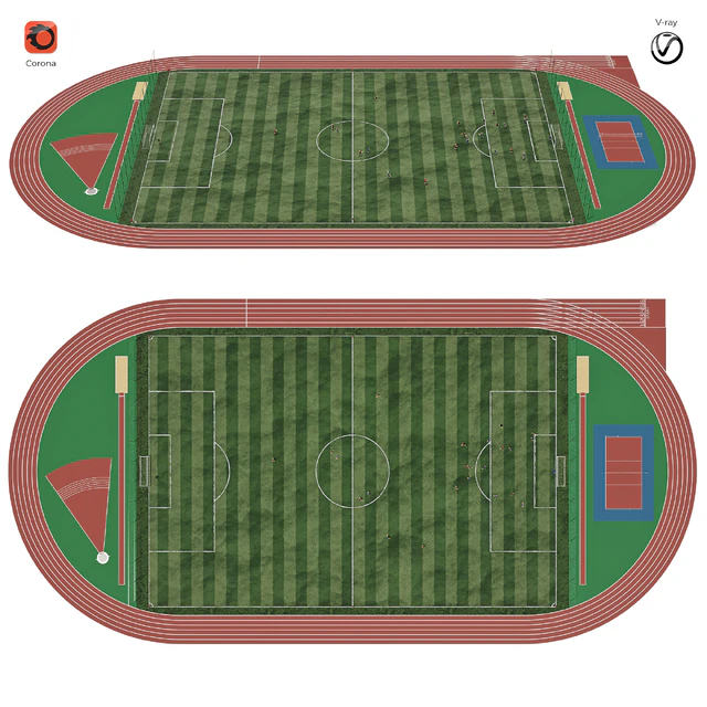Football field with players — Descargar
