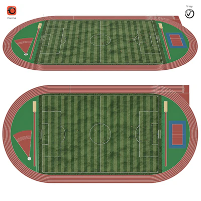 Football field with players — Ver 1