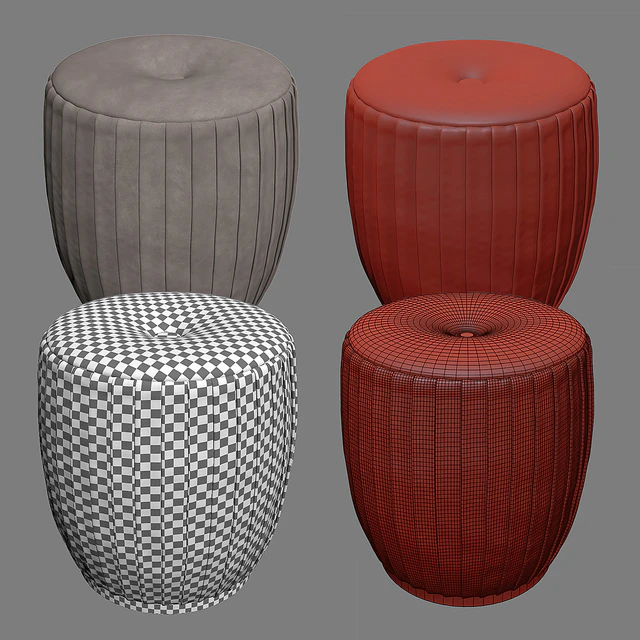 BELLA Beige Velvet Ottoman — Descargar