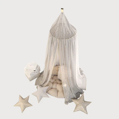 Children's canopy and decor in beige and golden tones — Ver 2