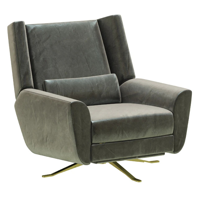 Restoration Hardware Luke Leather Swivel Recliner — Descargar