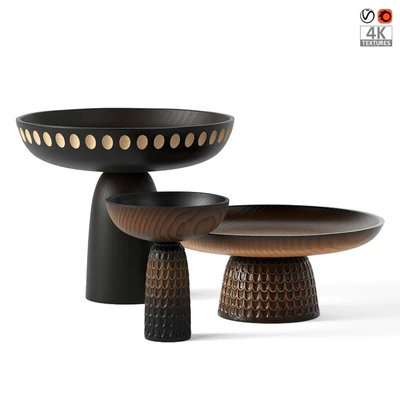 Wooden vases Zanat Nero Bowls — Ver 1