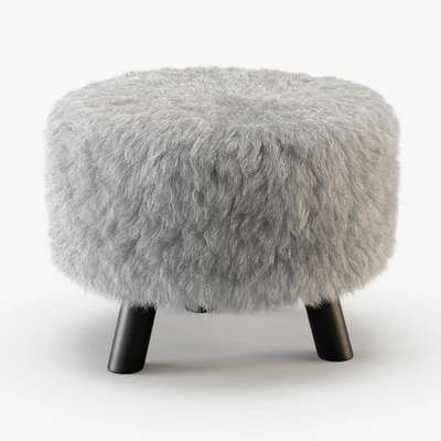 Keomi Flokati Ottoman — Ver 1