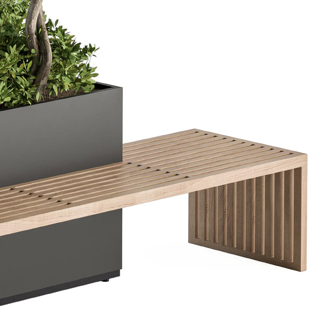 Urban Furniture / Plant Box with Bench - Set 28 — Descargar