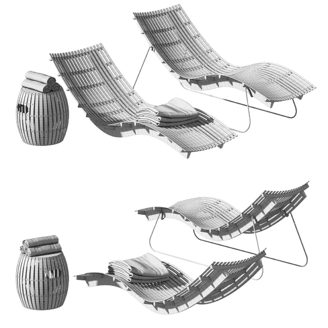 Swing teak stacking chaise longue — Descargar
