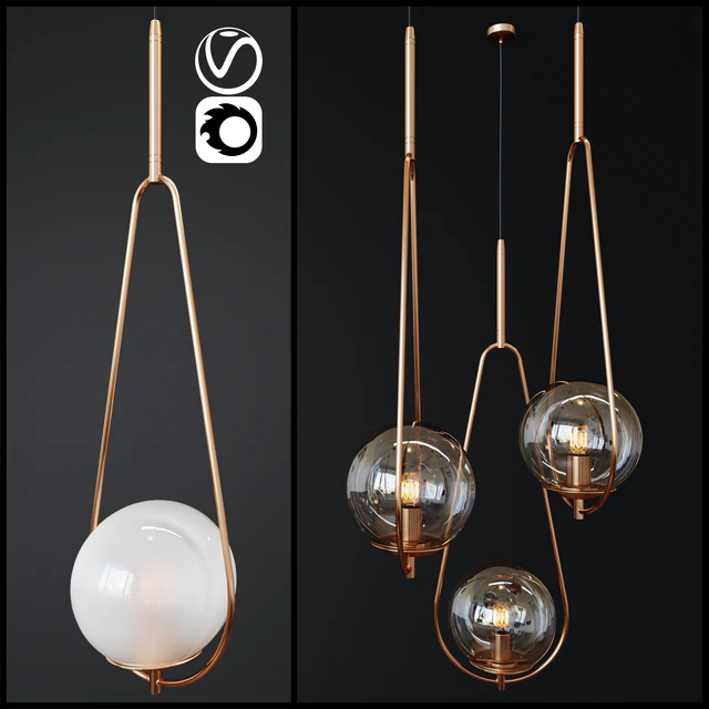 Светильник подвесной Pendant Lamp Loop Brass   2 — Скачать