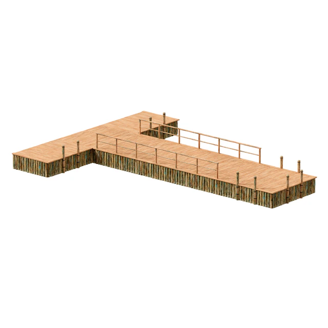 Wooden river pier — Descargar