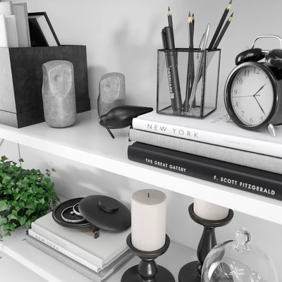 Полки БЕРГСХУЛЬТ / ПЕРСГУЛЬТ (IKEA) с декоративным наполнением — Вид 3