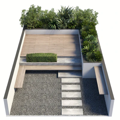 Backyard - Urban Environment Urban Furniture Green Benches 19 — Вид 3
