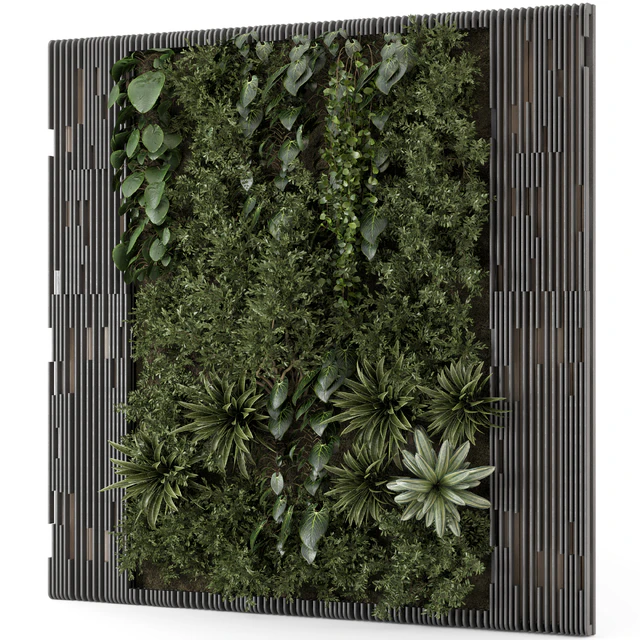 Indoor Wall  Vertical Garden in Wooden Base - Set 1395 — Скачать