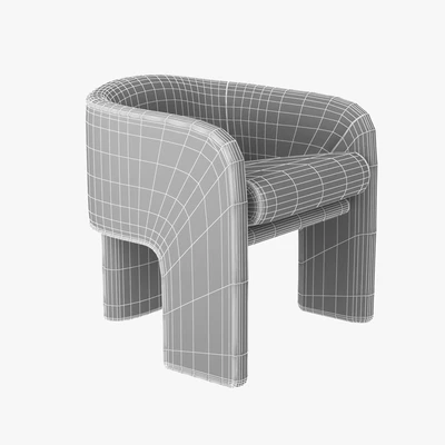 milo baughman armchair in orange velvet — Вид 3