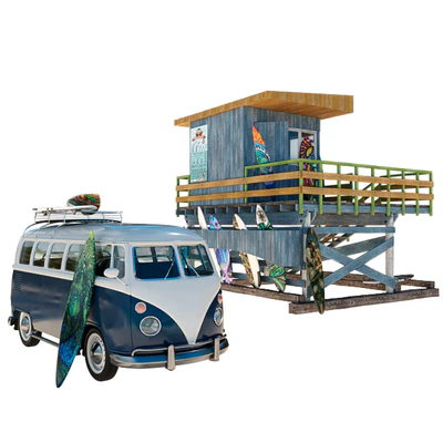 Surfing school with volkswagen t1 — Ver 1