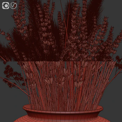 Dry flowers in modern vase 4 — Ver 3