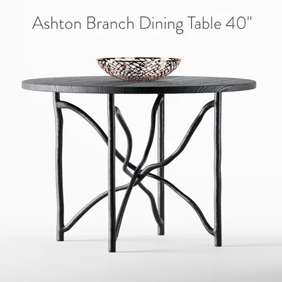 Ashton Branch Dining Table 40 "Black — Ver 1