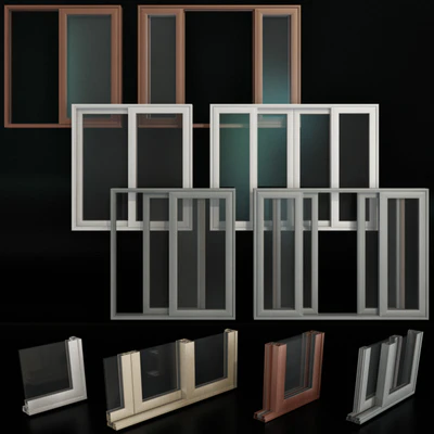 Sliding Stained Glass Aluminum Doors — Ver 1