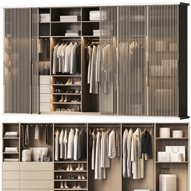 Basic wardrobe made of cabinet furniture with doors — Descargar