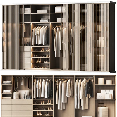 Basic wardrobe made of cabinet furniture with doors — Ver 1
