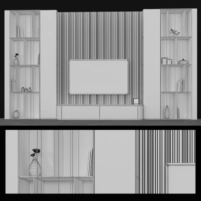 Modern TV wall set20 — Ver 3