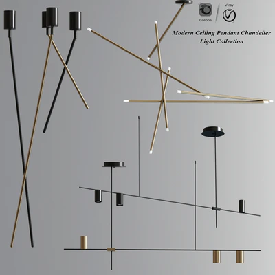 Modern Ceiling pendant Chandelier Light 04 — Вид 4
