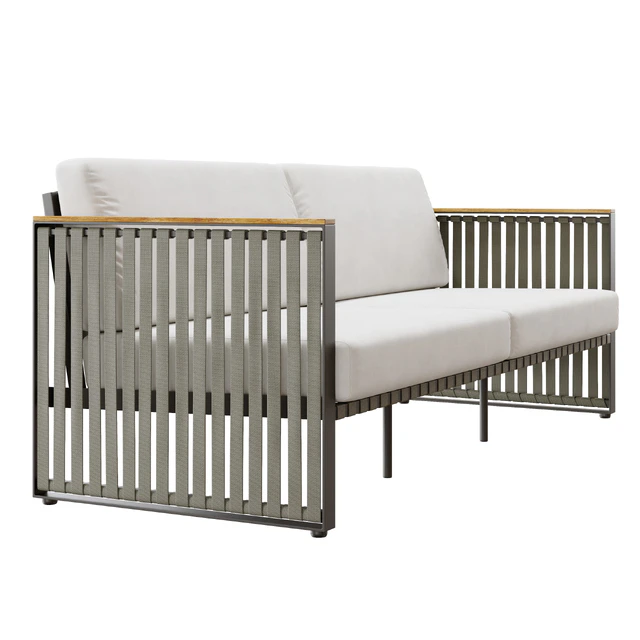 Outdoor garden wicker woven sofa Skyline design Horizon — Descargar