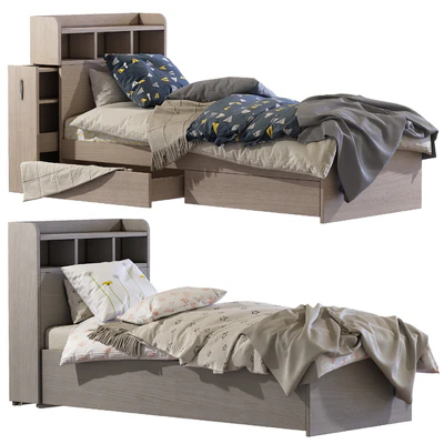 Bed Light Oak Galway Bed with Storage — Ver 1