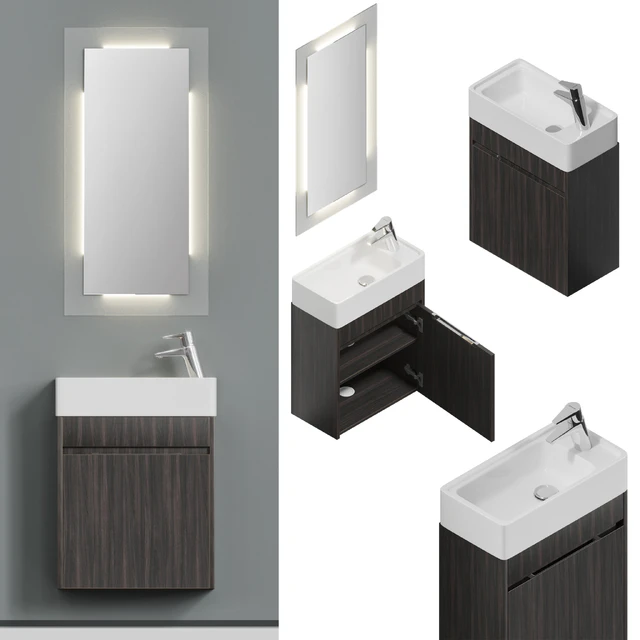 Furniture set Leeds 50 white and mystery eucalyptus — Descargar