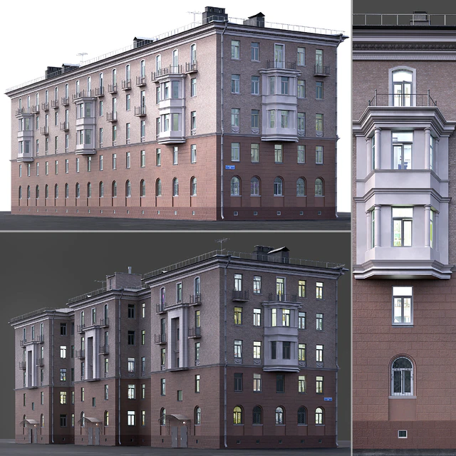 Residential building in classic style — Descargar