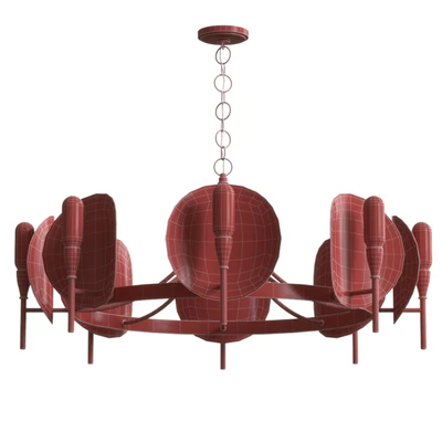 Concave Smoked Lucite Disc Chandelier — Вид 2