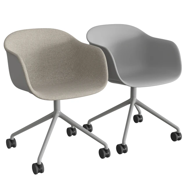 Fiber Armchair Swivel Base W.Castors — Скачать