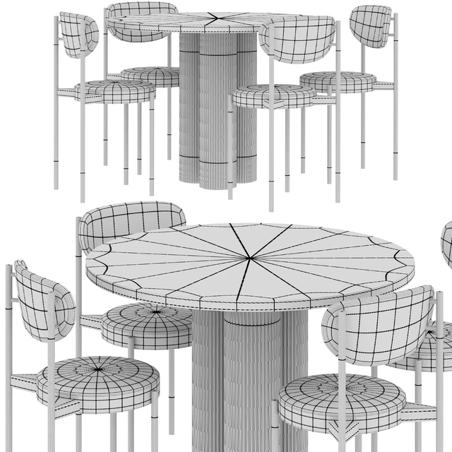 Dining table Corner Design Ary Texture + chair Corner Design Wonder — Descargar