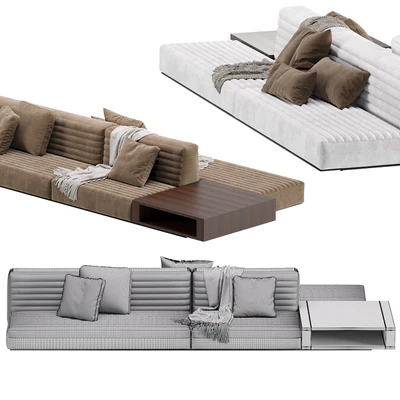 Minotti Roger Modular Sofa 2 Version / Leather & Velvet — Вид 5