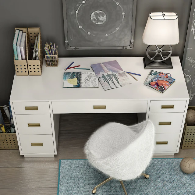WRIGHTED TABLE Restoration Hardware, AVALON WITH WAXED WHITE STORAGE BOXES — Descargar