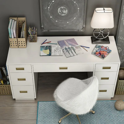 WRIGHTED TABLE Restoration Hardware, AVALON WITH WAXED WHITE STORAGE BOXES — Ver 2