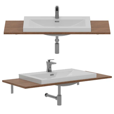 Semi Recessed Rectangular Stone Resin Bathroom Basin 765 x 480 x 130mm | Colossum 1 765mm — Ver 2