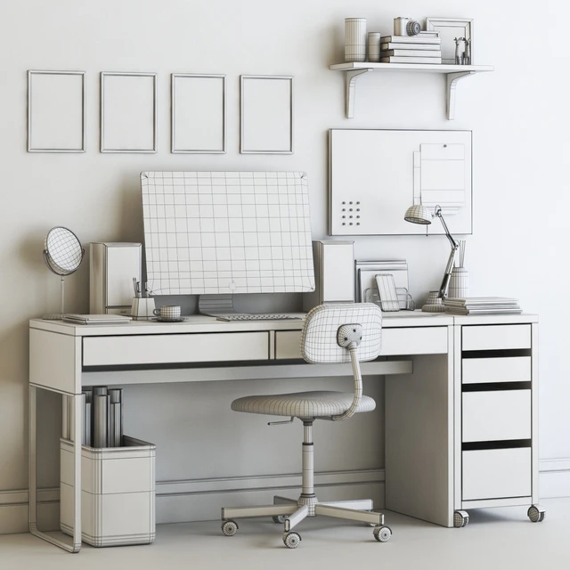 IKEA MICKE scandinavian office workplace set — Descargar
