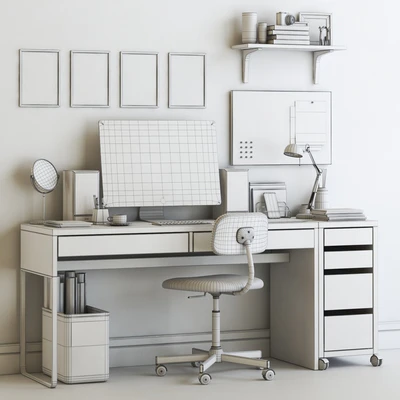 IKEA MICKE scandinavian office workplace set — Ver 4
