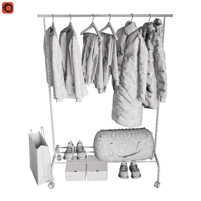 Floor hanger with clothes — Descargar